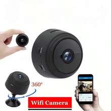 A9 迷你网络摄像机，1080P 高清 WiFi 监控摄像机，运动传感器摄像机，网络视频，智能家居安全无线安全摄像机 - 黑色 - 查看 9