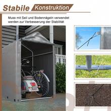 Bicycle Shed, Tool Shed 187x100x160 Cm, Garden Shed, Garage Tent, Storage Tent, Dark Grey - Grey - View 4