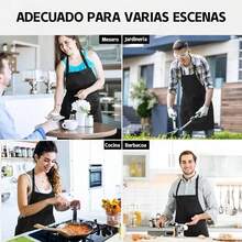 UOUOU 12 Piezas Delantal de Cocina Impermeable para Mujeres y Hombres con 2 Bolsillos y Cordon Ajustable Ideal para Jardineria Restaurante Barbacoa y Actividades Artisticas Proteccion Total y Practico Diseño Duradero - Negro + Marrón - Ver 8