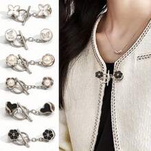 6 件套混搭款式牛仔裤腰部收紧器，无孔金属腰部调节器，隐形裤腰扣，熨烫式牛仔布扣，可调节腰围，无缝设计，带扣环，适用于牛仔布，DIY 缝纫 - 彩色 - 查看 1