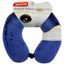 Foam Travel Neck Pillow with Snap Pocket - Blue - azul - Ver 2