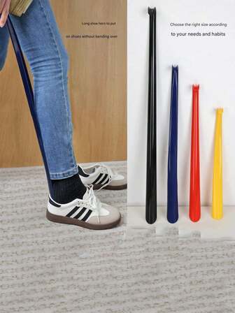 塑料鞋拔，双用途（长款和短款），加长款，非常适合孕妇和喜欢不弯腰穿鞋的人士，酒店级鞋拔，家用长柄鞋拔，彩色长柄塑料鞋拔，带手柄，鞋提，鞋推，多色鞋抽屉。