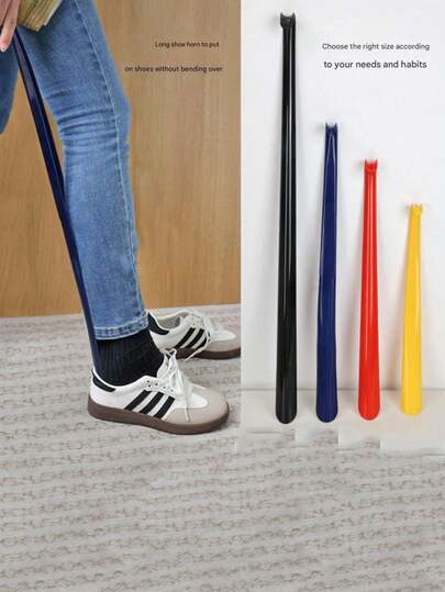 2-In-1 Long & Short Plastic Shoe Horn, Extra Long Design Suitable For Pregnant Women And Those Who Don't Want To Bend Over, Hotel-Grade Shoe Horn, Household Long Handle Plastic Shoe Horn, Colorful Long Handle Plastic Shoe Horn With Handle, Shoe Puller, Shoe Pusher, Multi-Color Shoe Drawer,Shoe,Spring Summer Picks,Brides Maid Gifts,Room,Bedroom Decor,Beach,Travel,For Men,For Women,Vacation,Cute Stuff