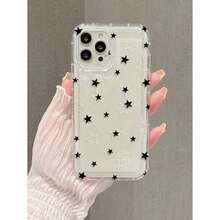スター柄クリアケース iPhone11/12/13/14/15/15pro/15 Plus/15 Promax/11pro/12pro/13pro/14pro/11promax/12promax/13promax/14promax/14plusと互換性あり、 GalaxyS20/S21/S22/S23/S24/S23Plus/S23ultraと互換性あり - クリア - チェックする 5