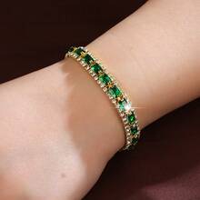 1pc Fashionable & Versatile Colorful Zirconia Beaded Bracelet