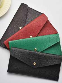 1pc Reusable PU Leather Cash Envelope, Suitable For Travel And Budgeting, Multifunctional Bill Fold With Coin Pouch - Multicolor - View 7