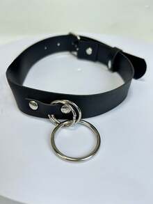 1件装女士皮革颈链，哥特朋克风格性感内衣配饰，角色扮演项链
