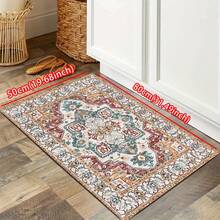 1件浅红色波西米亚风厨房地毯，现代速干厨房小地毯，门垫，舒适床边地毯，走廊地毯，防滑吸水厨房垫，适用于各种地板，舒适站立垫，跑步垫，派对聚会家居装饰地毯，室内入口地毯，加厚柔软厨房地垫，防滑厨房装饰地毯 - 彩色 - 查看 16
