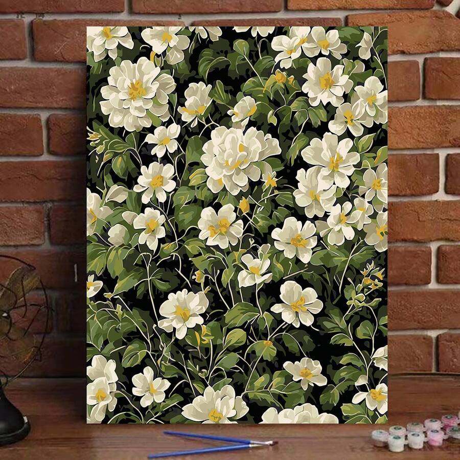 1 Set Adult Digital Oil Painting Kit, DIY Flower Easy Acrylic Paint By Number Painting Set For Home Wall Decor Art Craft, Ideal Gift For Birthday, Father's Day, Christmas, Mother's Day - Multicolor - View 1