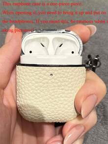 [Customized]Personalized Custom Golden Initials Letters Customize Earphone Case Compatible With Airpods 1 2 3 4 Pro 2 Luxury Faux Leather Litchi Pattern TPU Cover With Keychain,Stylish,Colorful,Vintage,Cute,Contracted,Funny,Custom,Personalized,Unique,Customized,Ideal Gifts For Him,Ideal Gifts For Her,Boyfriend,Girlfriend,Family,Friends,Grandparents,Couple,For Anniversaries,For Birthdays,Season Picks
