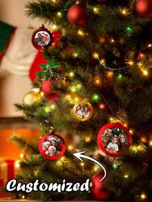 1PC Customized Christmas Ornaments Balls Personalized Picture Christmas Ornaments,Photo Christmas Tree Ornaments Make Your Own Christmas Ornaments Custom Personalized Christmas Ball Ornaments Add Photo Text Wish - Customized Picture X'Mas Tree Hanging Decorative Pendant Decorations | Parties New Year Celebraty Of Home Yard Window Wall Decor Gifts Birthday Graduation - Multicolor - View 5