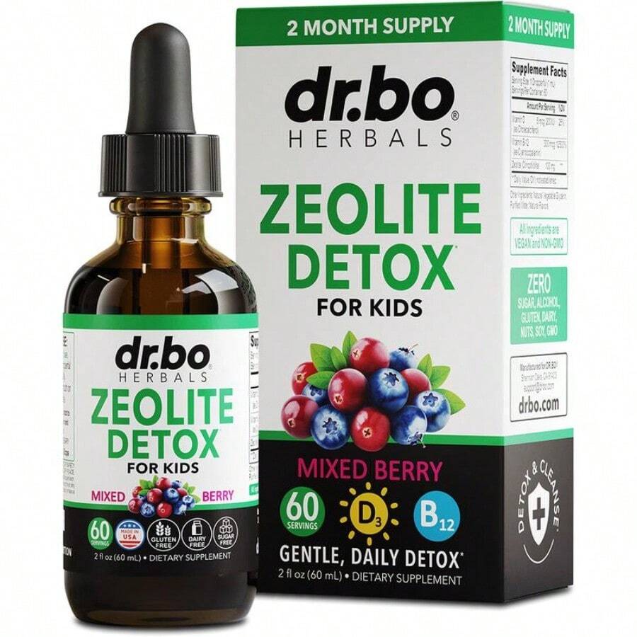 Zeolite Detox Liquid Drops – Berry Flavor, Daily Cleanse With Vitamin D & B12 – Supports Energy, Mental Clarity & Immune Health – 60 Servings - 預設 - 查看 1