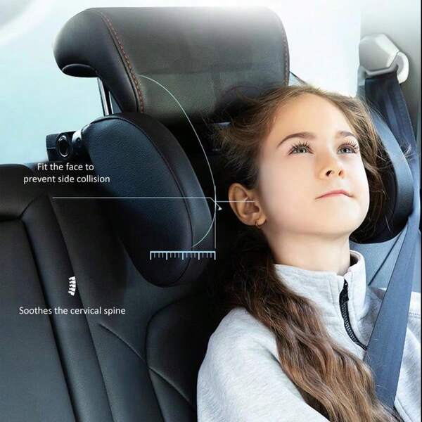 ROOLAEFOO U-förmige Autokopfstütze mit 180° verstellbaren Seitenflügeln und Nackenstütze. Faltbare Autokopfstütze mit hochelastischem Memory-Schaum-Stützkissen für Erwachsene und Kinder. Geeignet für Langstreckenfahrten in verschiedenen Automodellen.