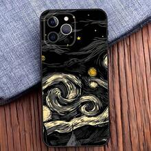 Funda de teléfono Van Gogh La noche estrellada compatible con  16,15,14,13,12,11,Pro,X,XS,Max,XR,Plus,Mini, funda de silicona suave negra, compatible con funda de  17, funda de  17 Pro, funda de  17 Pro Max - z5 - Ver 11