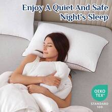 - Juego de 2 almohadas estndar para dormir de lado y espalda, juego de 2 almohadas refrescantes y de apoyo, juego de 2 almohadas de dormir de plumn alternativo coleccin Hotel - 01 - Diseño clásico + Standard (Pack of 2) - Ver 4