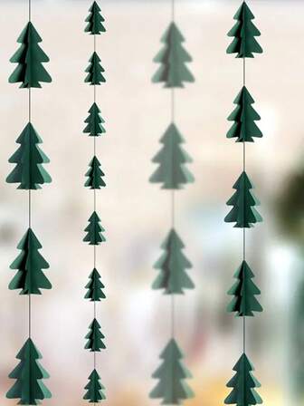 1pc Christmas Holiday Decorative Wreath Pendant, 3D Christmas Tree Paper Wreath - Colorful Holiday Hanging Decor, Suitable For Holiday Parties And Mantels, Christmas Decor, Christmas Tree Decor, Living Room And Bedroom, Christmas Gifts, Holiday Gifts, Holiday Atmosphere Items