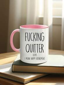 1 peça 11oz Quitter, caneca de aposentadoria, presente engraçado de aposentadoria para um homem, presentes de aposentadoria para mulheres, caneca de escritório, decorações de Natal, presente divertido para aniversários, feriados e festas, ideal para amigos, acessórios para cafeteria, reutilizável, Natal, lavar somente à mão, ideal para bebidas quentes e frias, decoração de quarto, utensílios para bebidas de inverno, presente atencioso, lembrança de família, presentes de dia dos namorados, casamento