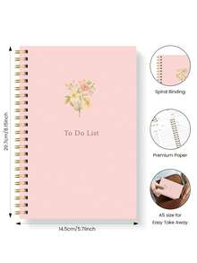 1pc Daily Planner Notebook, A5 Minimalist Daily Task Planner With Progress Tracker, Notes & Priorities,Perfect For Personal, Work & School Use,Office Supplies,Christmas Gifts,Office Desk Accessories