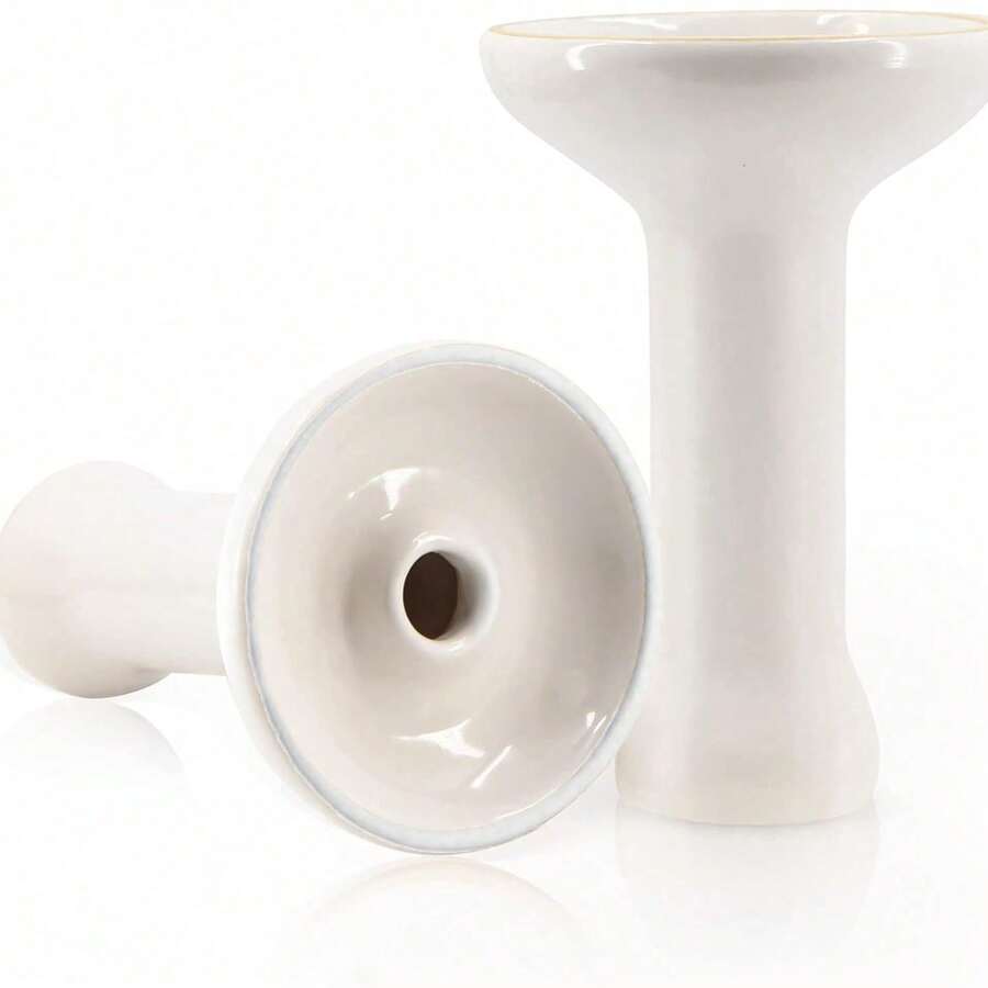 水烟碗实用水烟配件 100% 生粘土带釉水烟碗易清洁（白色） - 均碼 - 查看 1