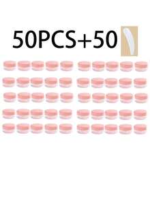 Przezroczyste, puste słoiki na próbki kosmetyków 20/10/5/1 szt./50 szt. (wraz z łyżeczką) / 5 g, plastikowe słoiki, wielokolorowy krem do twarzy i balsam, szminka, cień do powiek, puder do paznokci, biżuteria, eleganckie i małe, wygodne w noszeniu, wielokrotnego użytku, akcesoria podróżne (różowy, biały, czarny)