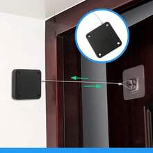 2 Piece Black Door Closer, No Drill Installation, Convenient, Simple, Easy To Use, Sturdy Design, Minimalist Style, Suitable For Home Study, Bedroom - Black - View 11