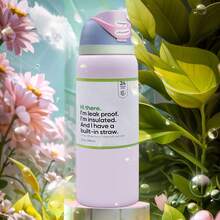 OwaIaMacaron Rainbow Outdoor Sports Water Bottle, 32 Oz / 945 Ml Double-Wall Vacuum Insulated Portable Cup, Keeps Ice For 6-12 Hours, One-Handed Press Open Lid, 100% Leak-Proof, Travel Iced Coffee Cup, Suitable For Outdoor, Wilderness, Cycling And Gym {Outdoor Sports / Cycling / Camping / Fitness Equipment} Is The Perfect Gift For Halloween, Christmas Eve, Christmas And New Year - 藕粉色 - 查看 8