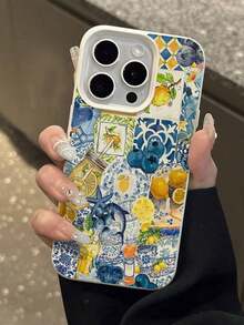 1pc1pc Fashionable Summer Lemon Patchwork Vertical Stripe Textured Anti-Drop Soft Phone Case, Compatible With Apple And Phonesvalentines Gifts Phone Cases - Nhiều màu 2 - Xem 5