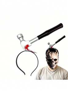 Halloween Headpiece - Plastic Knife, Axe, Scimitar And Scissors Horror Accessories, Suitable For Zombie Theme Costume Party And Back To School Season - Multicolor - View 18