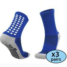 3 Pairs/Set Football Socks, Moisture-Wicking Terry Sole Sports Socks For Outdoor, Basketball, Running