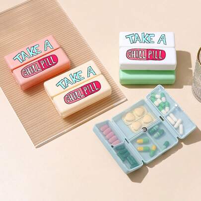 7-Grid Magnetic Pill Box, Large Capacity Weekly Pill Organizer, Portable Travel Essential, Elderly Mini Folding Medicine Storage Box. Great Gift For Holidays/Birthdays Medicine Organizer For Travel For Outdoor Travel Essentials First Aid Bag