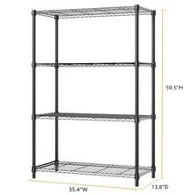 M MZG 1250 Lbs/1000 Lbs Heavy Duty Storage Shelf,  NSF-Certificate Industrial Metal Steel Wire Shelving Unit For Garage, Pantry, Laundry Room & Kitchen Organization, Easy Assembly Metal Rack, Black 13.8" D X 35.4" W - 黑色 - 查看 10