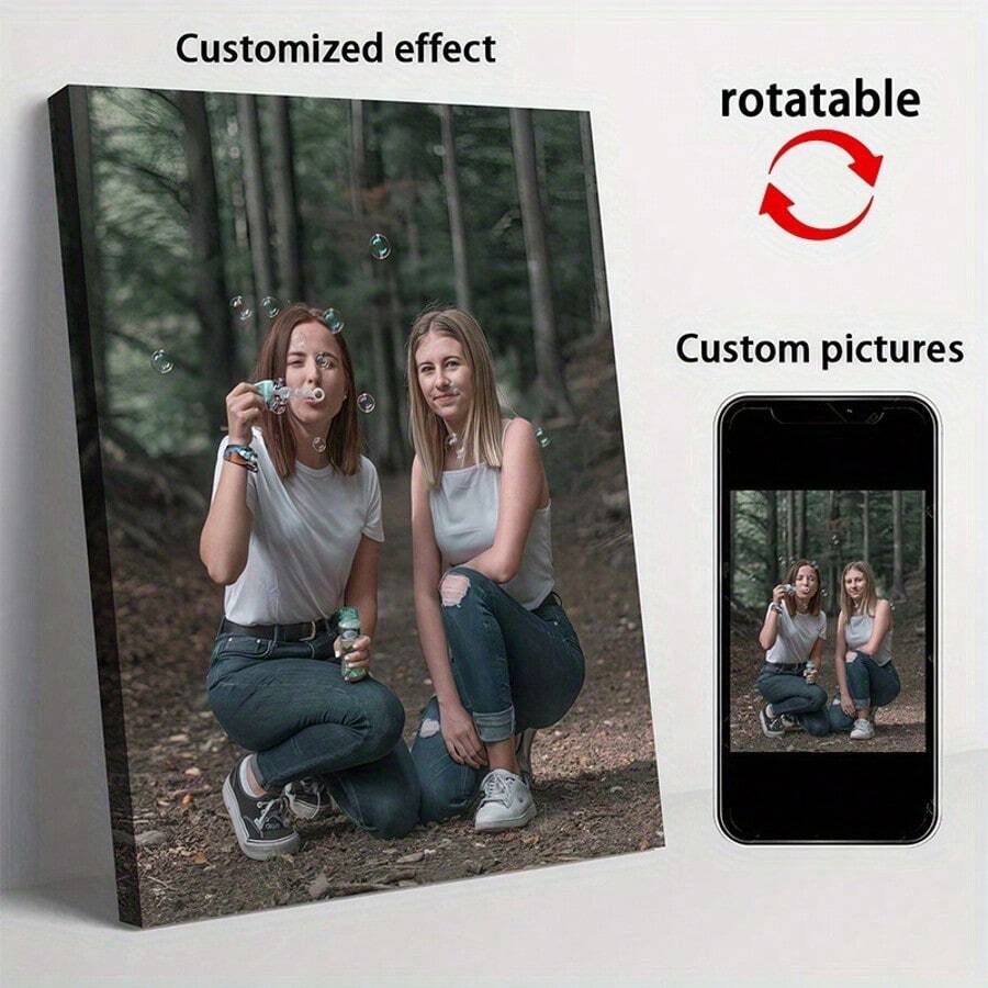 1pc Customized Frameless Canvas Print - Personalized Photo Wall Art For Home, Office, Wedding, Anniversary - Multipurpose Frameless Poster Suitable For Bedroom, Living Room, Hallway Decor