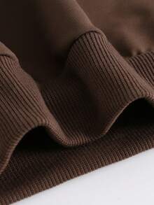 1pc Teen Boy Dynamic Fun Cartoon & Text Pattern Sweatshirt, Individual, School Activity Style - Brown - View 6