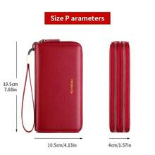 Cartera de gran capacidad con estilo vintage de OBCREATOR - Monedero con cremallera doble, múltiples ranuras para tarjetas, monedero y soporte para identificación. Regalo de Halloween, Navidad y Día de San Valentín para mujeres