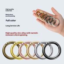 Internet Celebrity Burst Zinc Alloy Spring Ring Key Chain High-Grade Color-Retaining Spring Buckle Bags Hardware Opening Circle Ring Wholesale