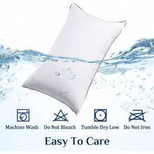 - Juego de 2 almohadas estndar para dormir de lado y espalda, juego de 2 almohadas refrescantes y de apoyo, juego de 2 almohadas de dormir de plumn alternativo coleccin Hotel - 01 - Diseño clásico + Standard (Pack of 2) - Ver 9