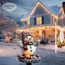 2D flaches Design dekorativer Acryl Schneemann - Outdoor Garten Schild, geeignet für Neujahr, Weihnachten, Hochzeitsdekoration - Bodeninstallation, keine Stromversorgung erforderlich - perfekt für Terrasse, Rasen, Pflanzendekoration - einzigartiges thematisches Sammlerstück