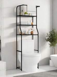 1pc Bathroom Over Toilet Storage Rack, Multi-Tier Floor Standing Bathroom Organizer Shelf, Toiletry Holder, No Drilling Required, Home Bathroom Storage Rack - Multicolor - View 7