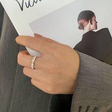 6mm White/Black Ceramic Rings Plus Cubic Zirconia For Women Comfort Fit Engagement Wedding Band Size 5-122025 - 4mm Line White+Gold - View 6