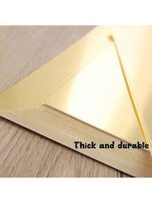 10张A4尺寸（21厘米*29.7厘米）金属金色卡纸，闪光金纸，适用于卡片制作，返校用品 - 金色 - 查看 4