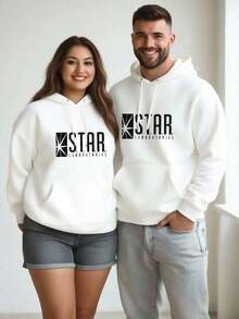 MensGraphicHoodiesLetterPrintHoodieUnisexOversizedHoodiesLongSleevePocketpullover,WomensOversizedHoodiesSweatshirtsFallFashion2025PulloverSweatersWinterClothesStarLaboratoriesLogoPrintMen'sHoodiesPulloverCasualSweatshirtsWithPocketsLooseFitLongSleeveDrawstringDesignHoodySweatshirtAutumnParty,HolidaySweater,SoftFabric,PrintedSweater,CasualWearersGiftForMenWomenSizeS-3XL  
 Black  Loose American Retro Sports Casual Street Hip-Hop Printed Hoodie Drawstring Hoodie Pocket Design Couple Set Unisex - 白色 - 查看 2