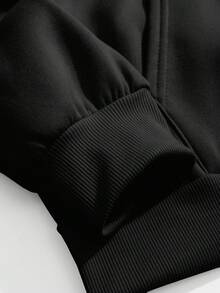 Pullover Double-Hooded Sweatshirt,Lively, Versatile For Daily Use, Autumn, Women's Wear, Winter Wear, Christmas, Party, Going Out, Chic - Black - View 6