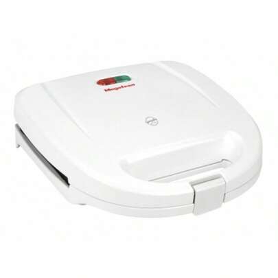 Magefesa Gouda - Sanwichera Blanca para 2 Sandwiches, 820W, Asa Fría al Tacto, Placas Antiadherentes, Regulador de Potencia, Base Antideslizante