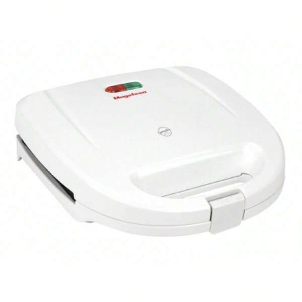 Magefesa Gouda - Sanwichera Blanca para 2 Sandwiches, 820W, Asa Fría al Tacto, Placas Antiadherentes, Regulador de Potencia, Base Antideslizante