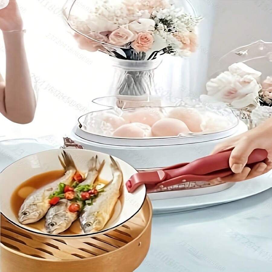2pcs Heat Resistant Silicone Pot Holders, Multi-Function Dish Clamp, Non-Slip Kitchen Utensils - Multicolor - View 1