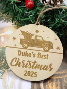 Decorações de Natal de madeira com nomes personalizados, enfeites de árvore de Natal personalizados, presentes de noivado para casais, Feliz Natal, decoração de Natal personalizada, primeiro Natal, presentes de Natal, Natal, padrões de rena/boneco de neve/árvore de Natal, decoração de casa, família, presentes de casamento, aniversário, festa de Natal - Estilo A - Ver 3