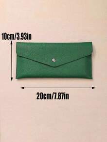 1pc Reusable PU Leather Cash Envelope, Suitable For Travel And Budgeting, Multifunctional Bill Fold With Coin Pouch - Multicolor - View 4