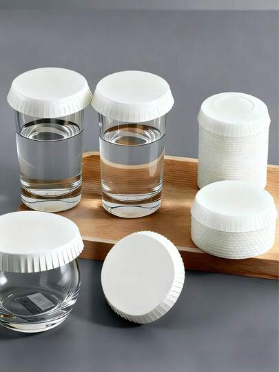 100/150pcs White Paper Cup Lids - Dust-Proof, Sanitary, Durable, Disposable And Stackable Travel Cup Covers - Ideal For Coffee, Tea, Juice And Cold Beverages - Keeps Drinks Clean, For Home, Restaurant, Hotel, Cafe, Leisure Dining, Beauty Salon And Commercial Use