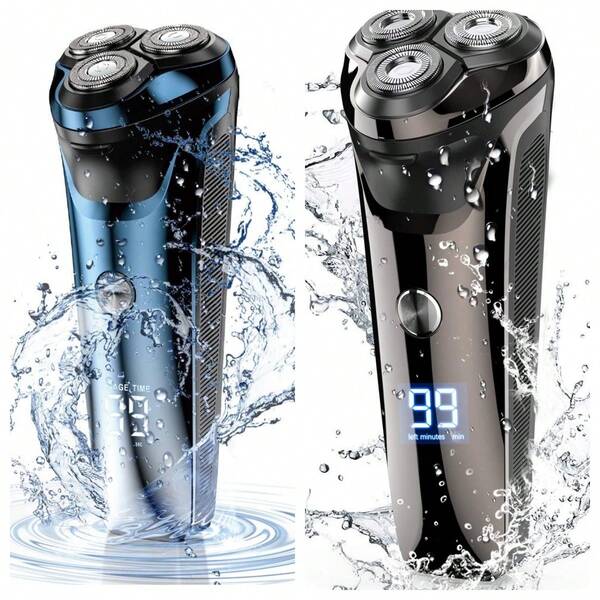 1pc USB Rechargeable 5W Electric Shaver, Men's Waterproof Display Razor