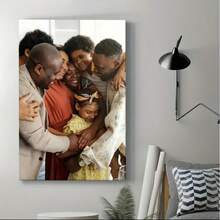 1 pièce Impression sur canevas personnalisée - Cadre en forme d'étoile avec votre photo, cadre en bois et canevas de haute qualité. Décoration d'intérieur classique pour le salon, la chambre à coucher, le bureau - Cadeau parfait pour Pâques, la remise des diplômes pour la famille et les amis, souvenir mémorable, art mural sur canevas 2D